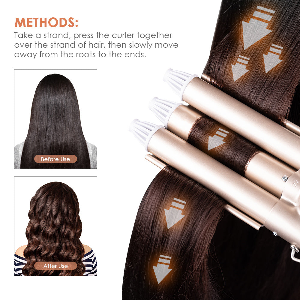 Three-Cylinder Ceramic Ion Big Wave Curling Iron