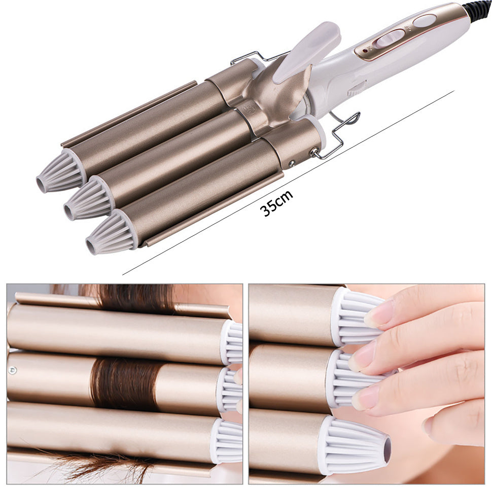 Three-Cylinder Ceramic Ion Big Wave Curling Iron